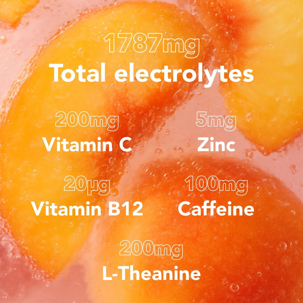 30x Zooki Electrolyte + Energy and Focus Peach Flavour
